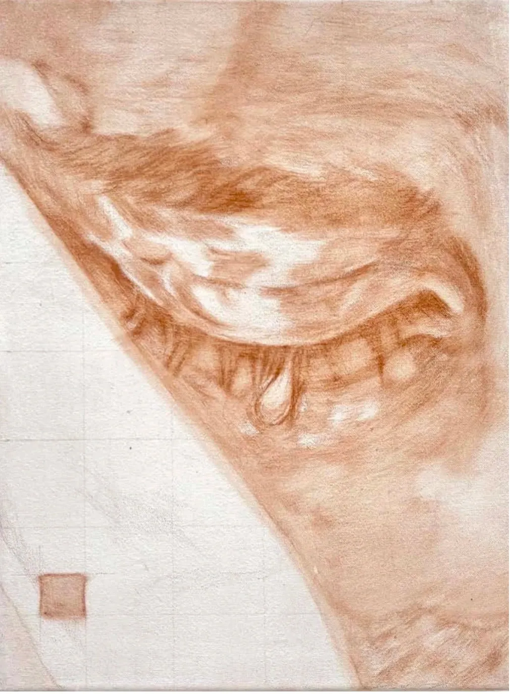 Chekhov's gun I, Aquarelle pencil on canvas, 2025