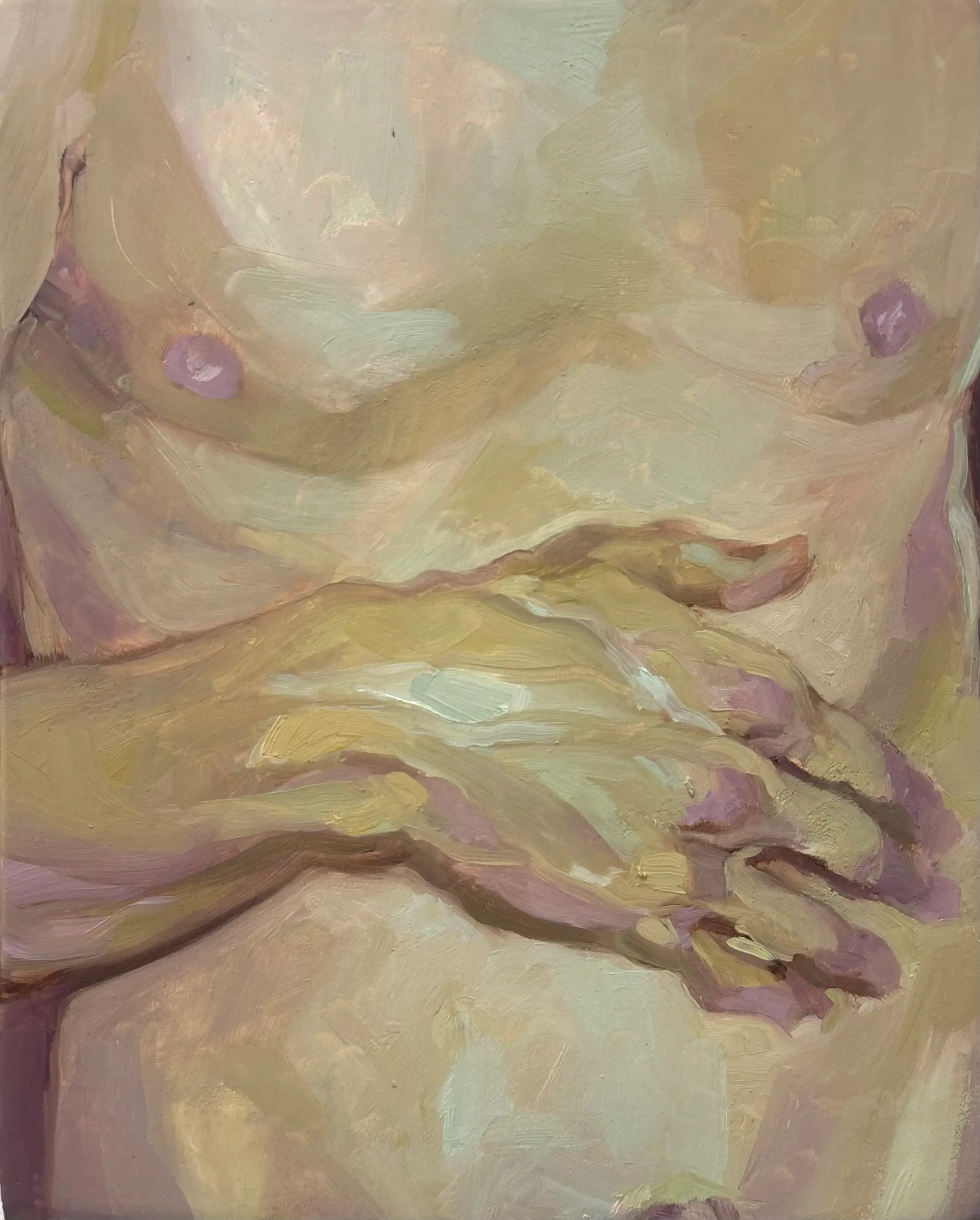 Torso ||, Oil on paper on wood, 2024