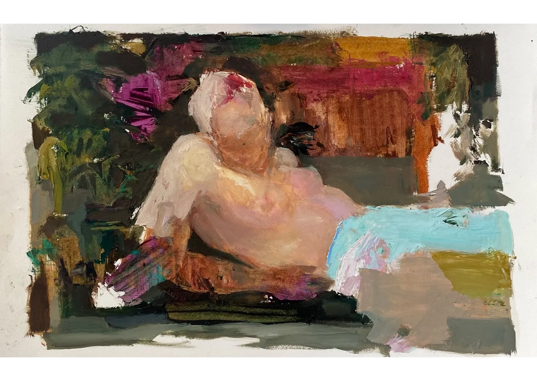 Anaemia, Oil on paper on wood, 2024